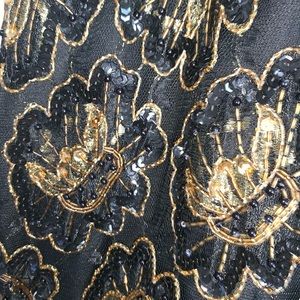 black and gold sequin dress